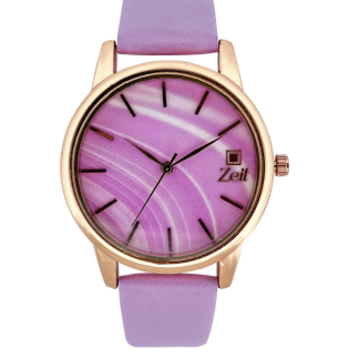 Reloj Zeit Analogo para Dama con Correa de Tacto Piel y Sin Numeros