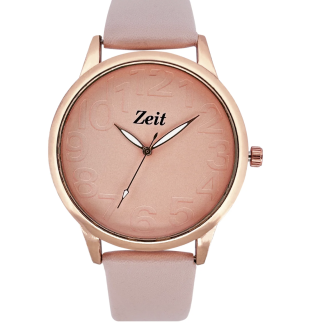Reloj Zeit Analogo para Dama con Correa de Tacto Piel y Caratula Grabada con Indicadores